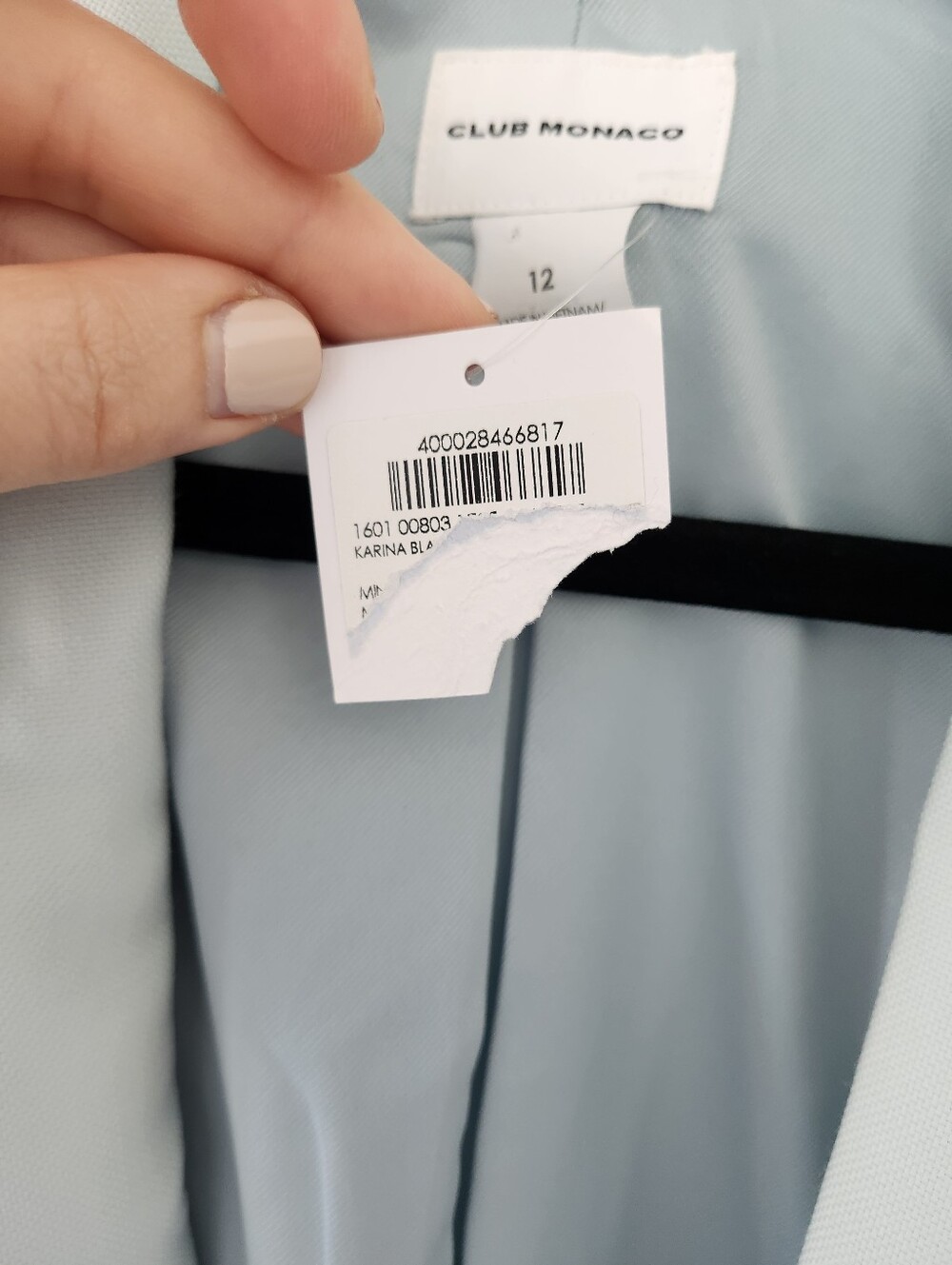 Club Monaco Pastel Blue Wool Blazer - Picture 9 of 14